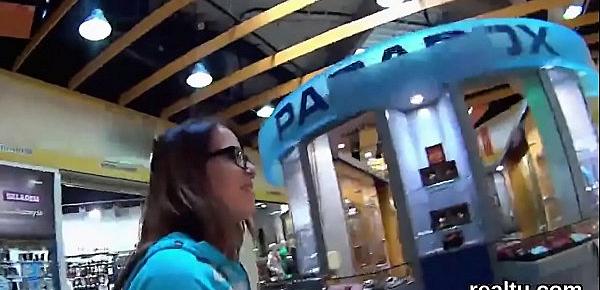  Attractive czech cutie gets tempted in the mall and rode in pov